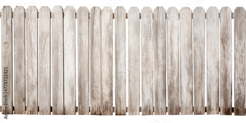 Wooden white washed rustic board wood fence gate on transparent background