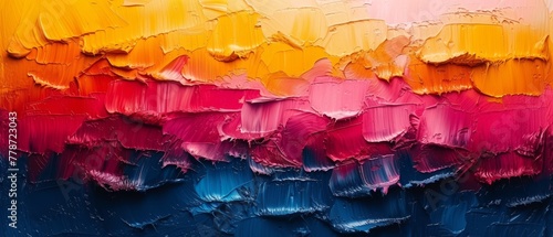a close up of a multicolored painting with lots of paint smudges on it's surface. photo