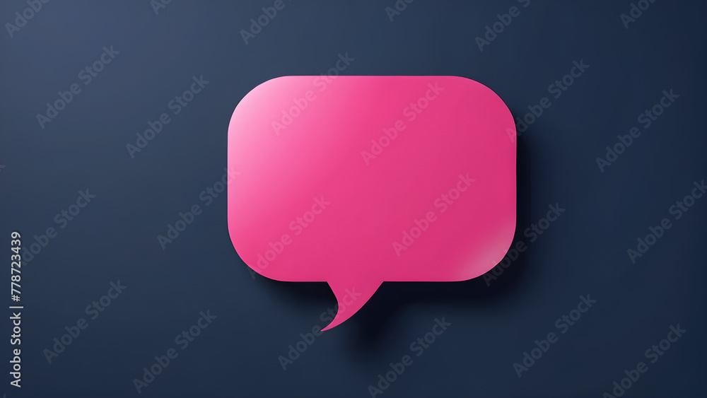 mockup the blank pink speech bubble on a dark blue background place for your text. Comment icon. Feedback message. Online communication. information announcement for small business discount sale mockup the blank pink speech bubble on a dark blue background place for your text. Comment icon. Feedback message. Online communication. information announcement for small business discount sale