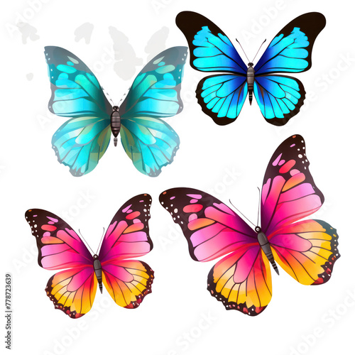 Set of Butterfly transparent background