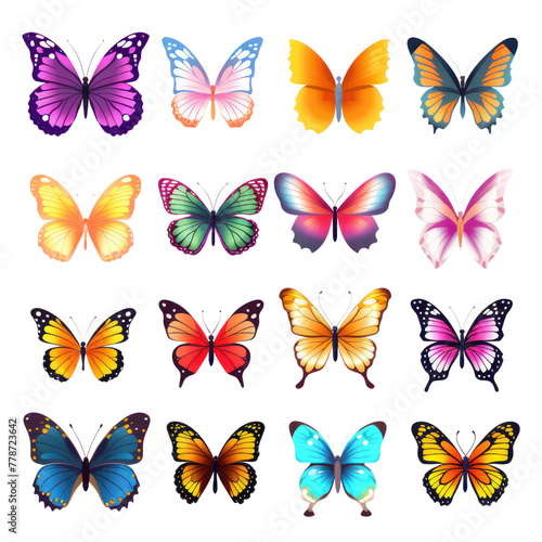 Set of Butterfly transparent background © Jo