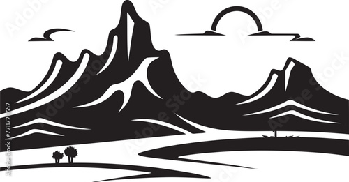 Mirage Zenith Minimalist Desert Logo Vector Design Scorched Serenity Minimalist Desert Icon Emblem