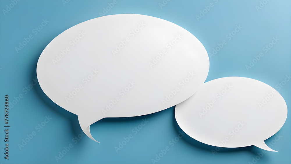 mockup the blank white speech bubble on a blue background for your text. Comment icon. Feedback message. Online communication. information announcement for small business discount sale mockup the blank white speech bubble on a blue background for your text. Comment icon. Feedback message. Online communication. information announcement for small business discount sale