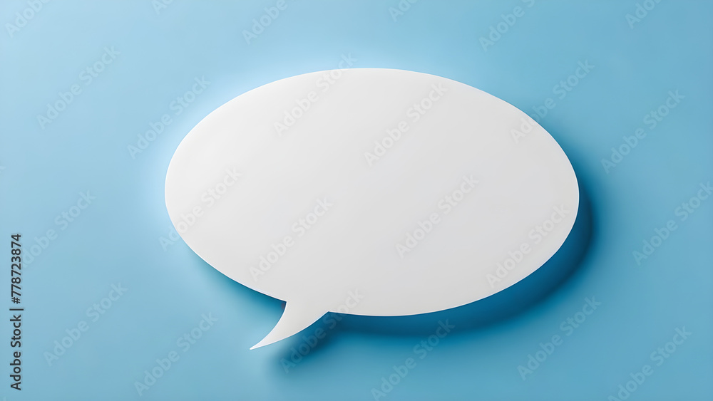 mockup the blank white speech bubble on a blue background for your text. Comment icon. Feedback message. Online communication. information announcement for small business discount sale mockup the blank white speech bubble on a blue background for your text. Comment icon. Feedback message. Online communication. information announcement for small business discount sale