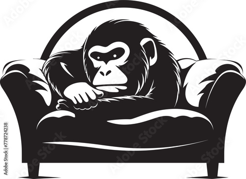 Zen Zzzs Zenith Monkey Nap on Couch Emblem Dreamland Den Retreat Couch Nap Icon Design