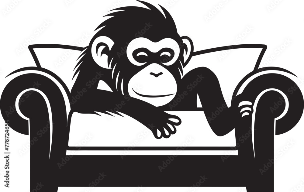 Snooze Station Monkey Couch Nap Vector Emblem Zen Zephyr Couch Sleep Logo Illustration Snooze Station Monkey Couch Nap Vector Emblem Zen Zephyr Couch Sleep Logo Illustration