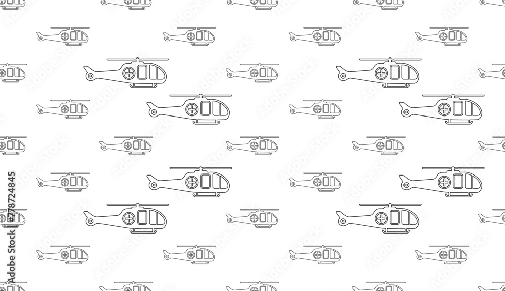 Air Ambulance Helicopter Icon Seamless Pattern Y_2109002