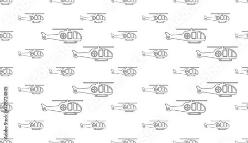Air Ambulance Helicopter Icon Seamless Pattern Y_2109002