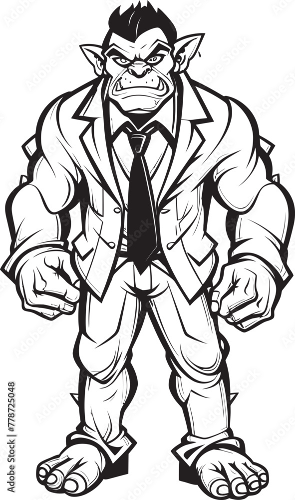 Suited Savagery Symbol Professional Orc Suit Emblem Dapper Orc Dynasty Corporate Suit Vector Logo Suited Savagery Symbol Professional Orc Suit Emblem Dapper Orc Dynasty Corporate Suit Vector Logo