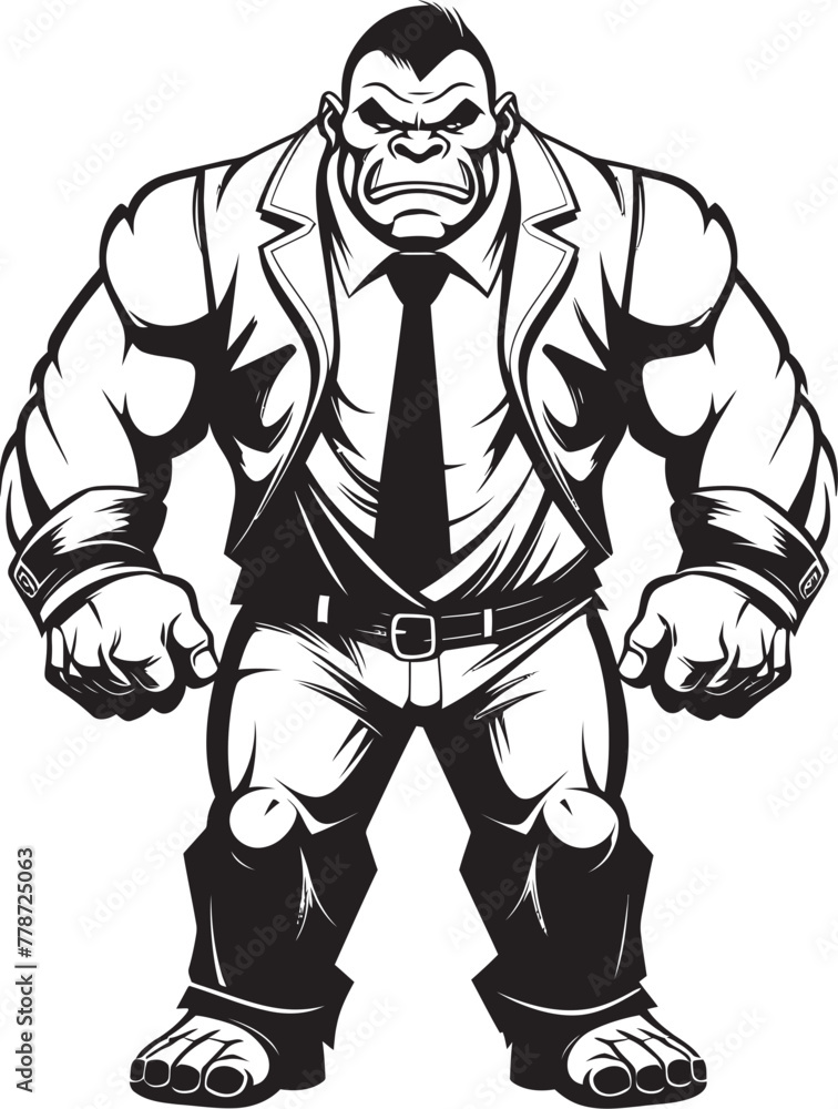 Executive Enforcer Insignia Full Body Suit Emblem Suited Warrior Crest Orc in Tailored Suit Logo