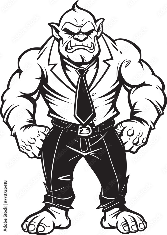 Suited Warrior Crest Orc in Tailored Suit Emblem Corporate Orc Commander Mark Formal Attire Logo Suited Warrior Crest Orc in Tailored Suit Emblem Corporate Orc Commander Mark Formal Attire Logo