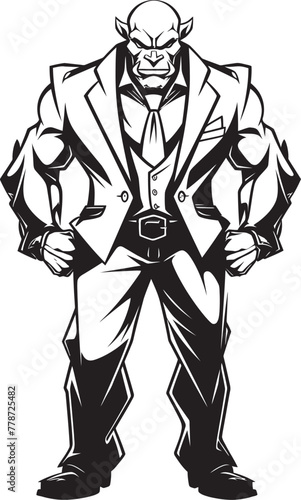 Executive Enforcer Insignia Formal Attire Vector Suited Warrior King Mark Full Body Suit Emblem