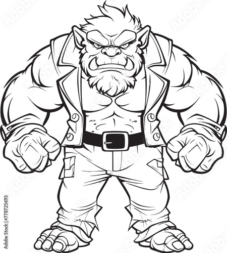 Corporate Conqueror Crest Orc in Formal Attire Icon Suited Savagery Professional Orc Suit Logo Design