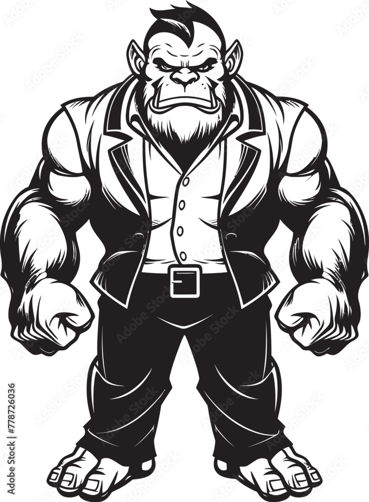 Executive Conqueror Orc in Professional Suit Emblem Stylish Orc CEO Full Body Suit Logo Vector Executive Conqueror Orc in Professional Suit Emblem Stylish Orc CEO Full Body Suit Logo Vector