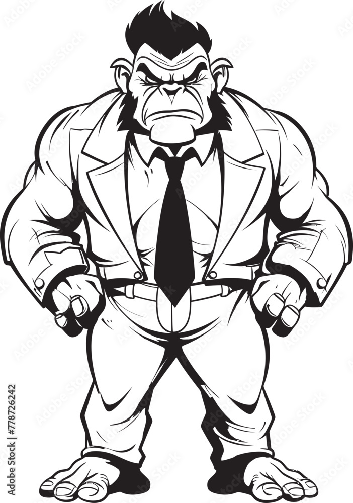 Suited Savage Corporate Attire Icon Design Orc CEO Orc in Professional Suit Emblem