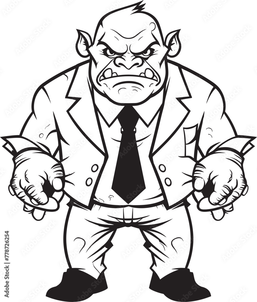 Executive Orc Orc in Professional Suit Emblem Business Warrior Full Body Suit Logo Vector Executive Orc Orc in Professional Suit Emblem Business Warrior Full Body Suit Logo Vector