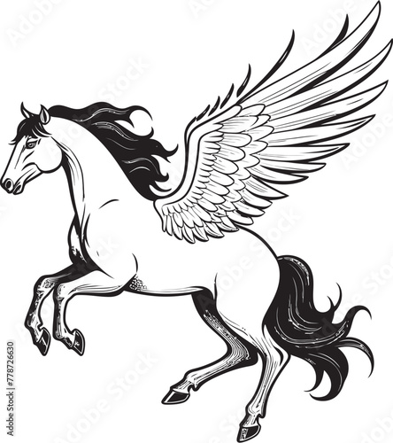 Celestial Stallion Pegasus Horse Logo Design Flying Equine Vector Pegasus Logo Icon