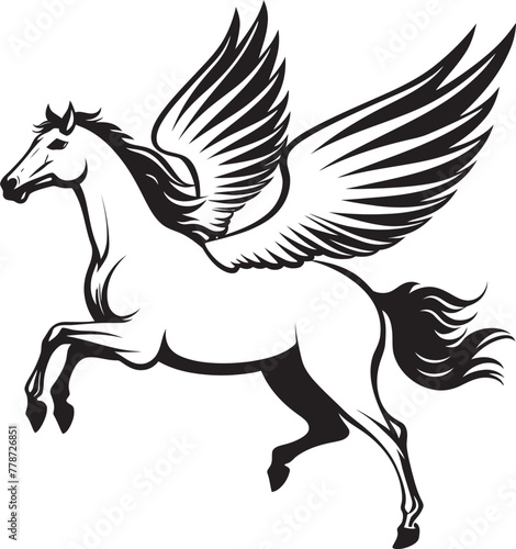 Mythical Flight Pegasus Logo Vector Emblem Skybound Spirit Pegasus Horse Icon Design