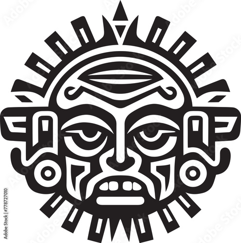 Moche Tradition Symbol Pre Hispanic Icon Design Huari Culture Crest Pre Hispanic Vector Logo Symbol