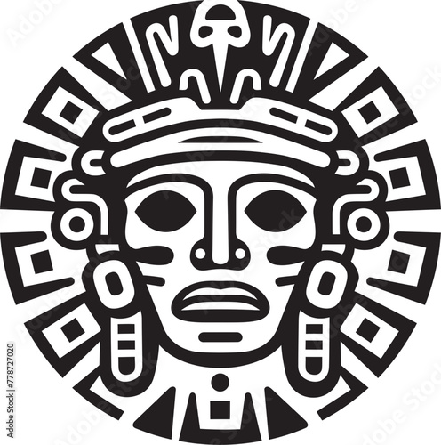 Mayan Symbolism Pre Hispanic Vector Logo Icon Aztec Iconography Crest Pre Hispanic Icon Design Emblem