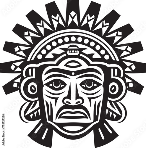 Chimu Civilization Symbol Pre Hispanic Logo Emblem Taino Tradition Mark Pre Hispanic Icon Vector Design