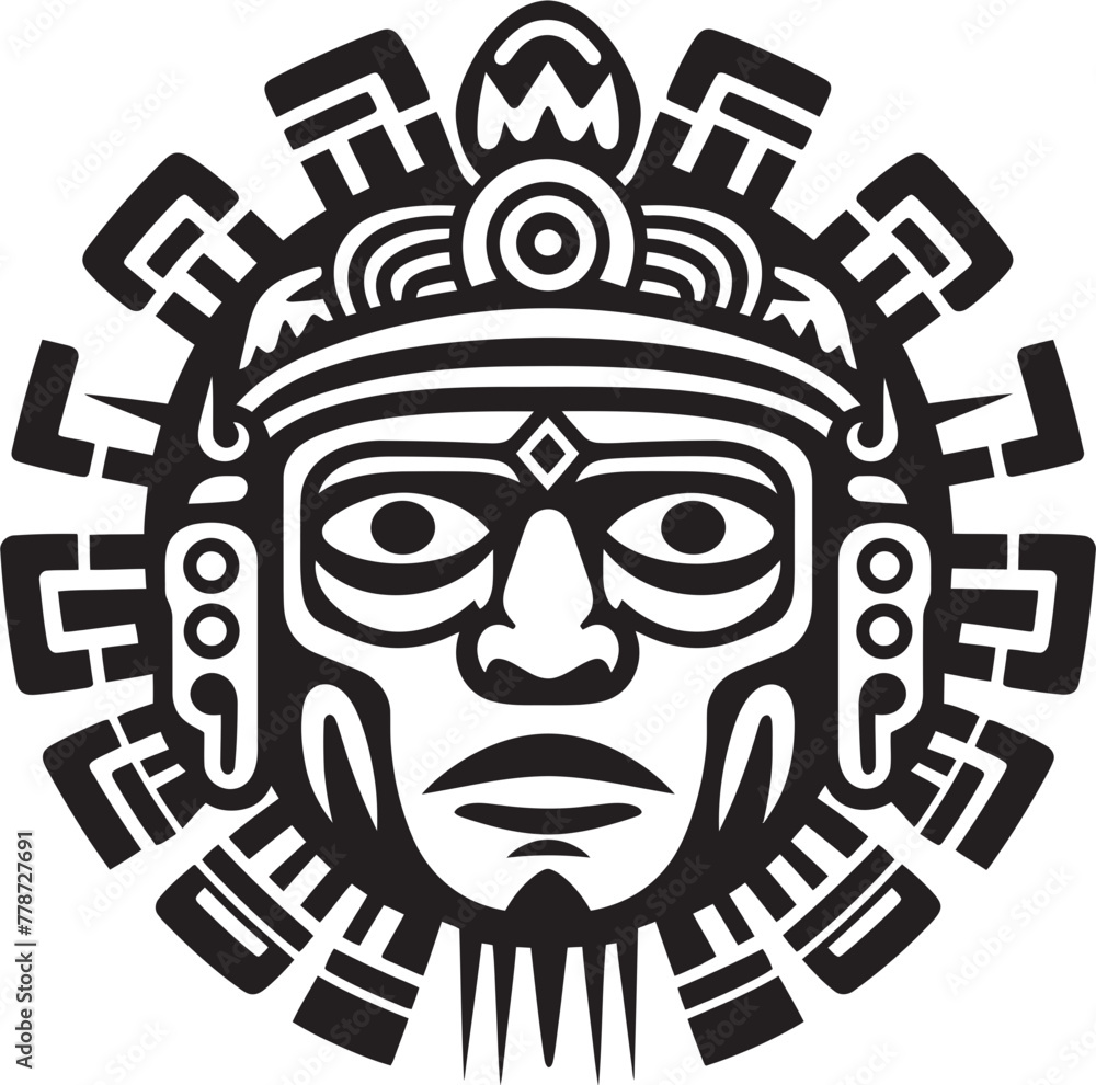 Huari Tradition Mark Pre Hispanic Logo Emblem Olmec Iconography Symbol Pre Hispanic Icon Vector Design