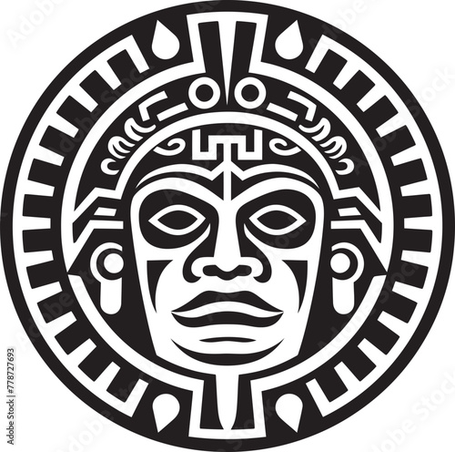 Toltec Culture Symbol Pre Hispanic Icon Logo Design Mixtec Heritage Emblem Pre Hispanic Vector Icon