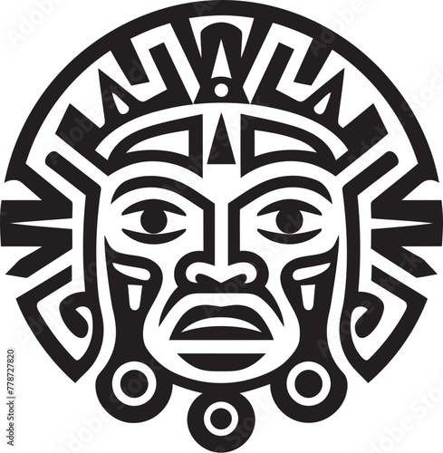 Caral Civilization Insignia Pre Hispanic Icon Vector Huari Tradition Mark Pre Hispanic Logo Emblem photo
