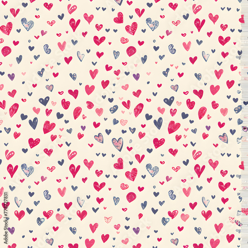 seamless pattern with hearts ai generative 