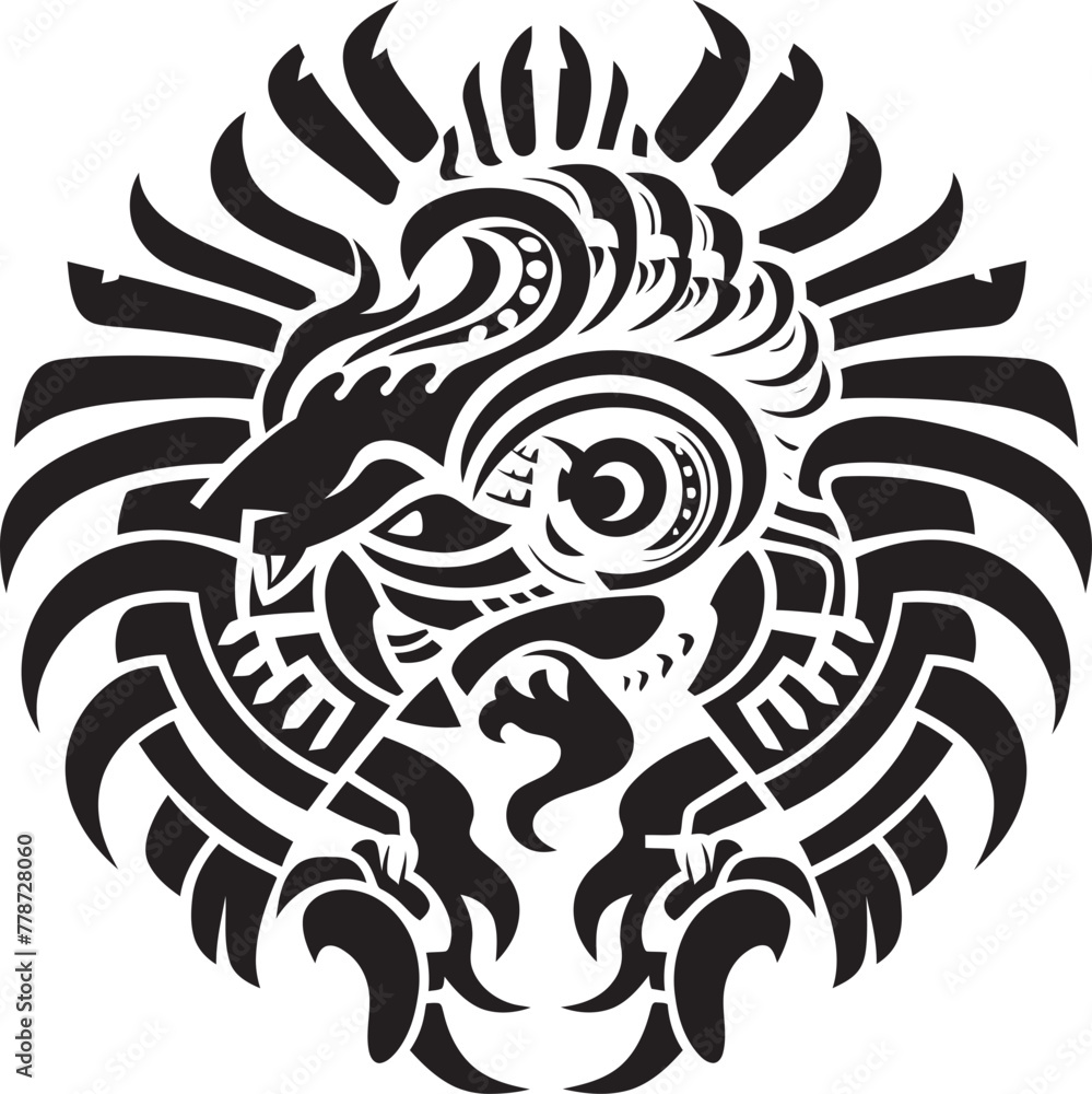 Legendary Aztec Deity Quetzalcoatl Icon Vector Quetzalcoatls Majesty Symbolic Emblem Design Legendary Aztec Deity Quetzalcoatl Icon Vector Quetzalcoatls Majesty Symbolic Emblem Design
