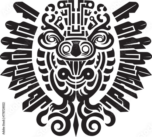Revered Deity Emblem Quetzalcoatl Symbol Vector Logo Sacred Serpent Symbolism Quetzalcoatl Icon Design