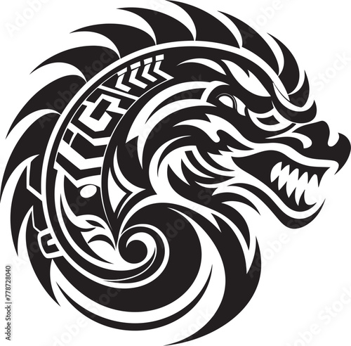 Ethereal Serpent Emblem Quetzalcoatl Symbol Logo Legendary Aztec Deity Quetzalcoatl Icon Vector