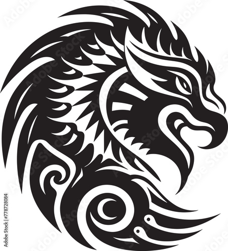 Mythical Guardian Representation Quetzalcoatl Logo Icon Iconic Feathered Serpent Quetzalcoatl Symbol Design