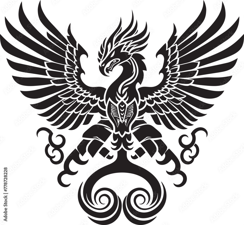 Fototapeta premium Mythical Feathered Being Quetzalcoatl Vector Emblem Ethereal Serpent Emblem Quetzalcoatl Iconic Symbol