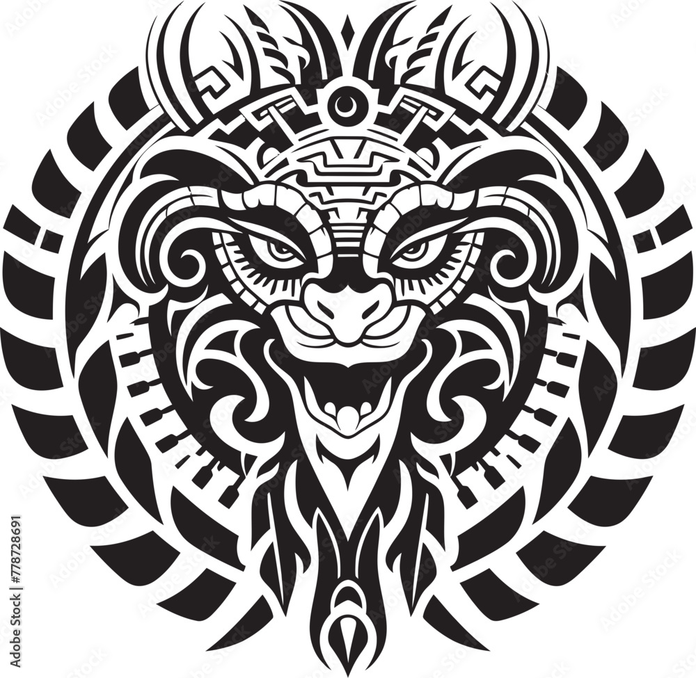 Mesoamerican Mythology in Design Quetzalcoatl Symbol Raven Heartbeat Vector Logo Design with Perched Bird Mesoamerican Mythology in Design Quetzalcoatl Symbol Raven Heartbeat Vector Logo Design with Perched Bird