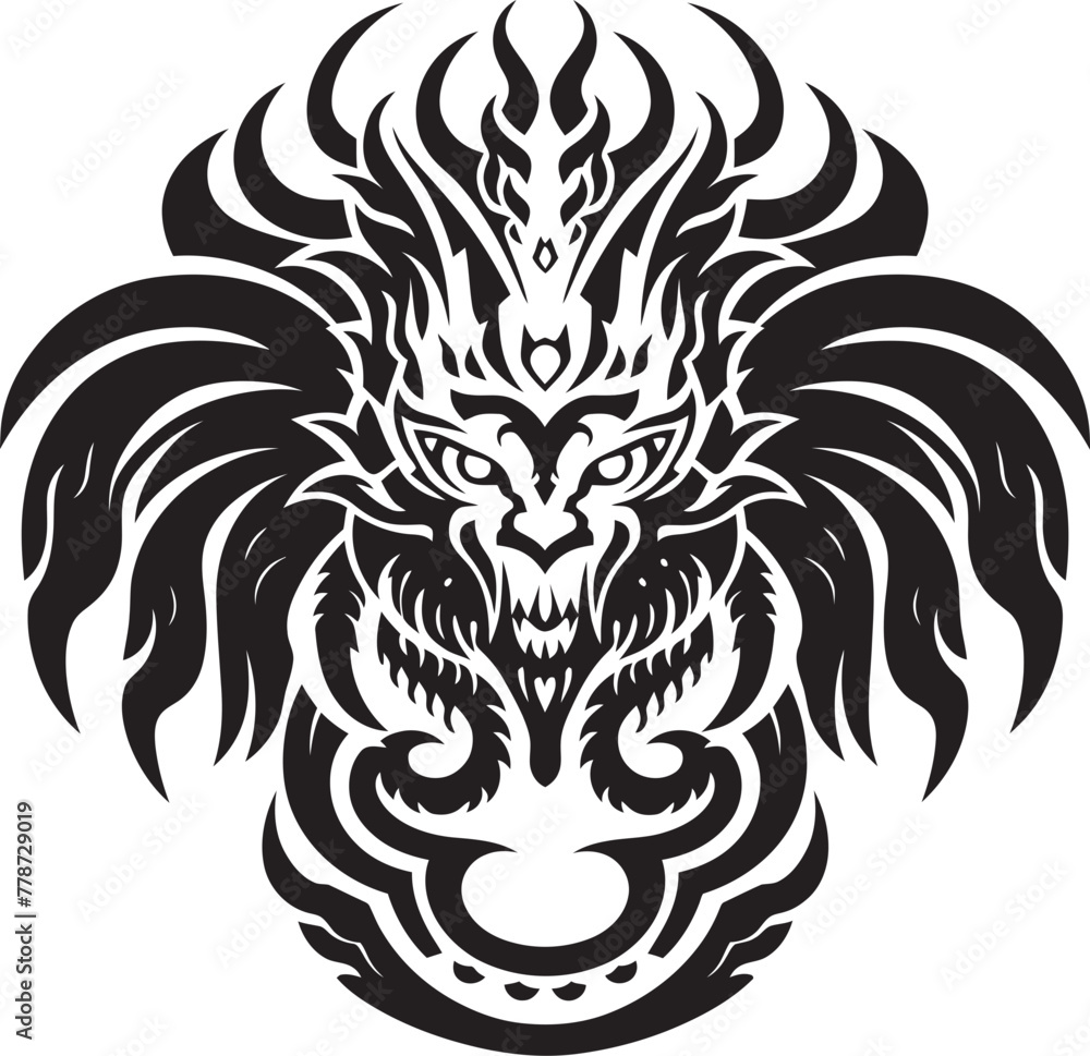 Fototapeta premium Aztec Deity Emblem Quetzalcoatl Symbol Vector Emblem Mythical Feathered Being Quetzalcoatl Logo Design Icon