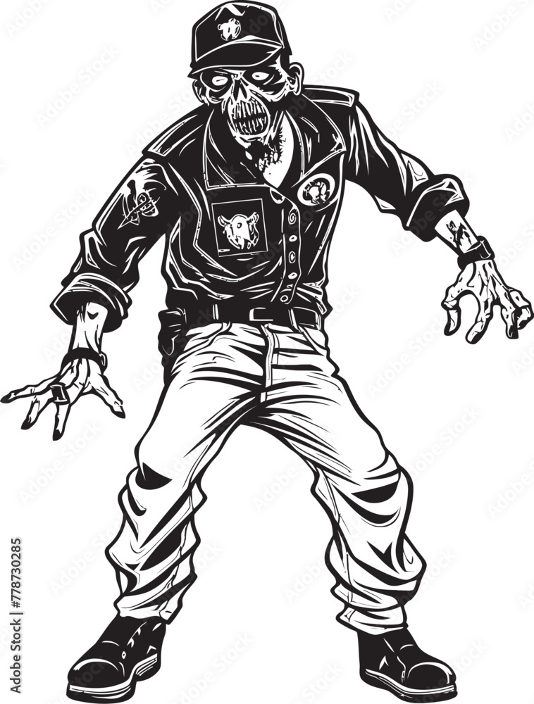 Cargo Creep Terrifying Zombie Emblem Design Fearful Fabric Scary Zombie in Cargo Pants Logo Vector Cargo Creep Terrifying Zombie Emblem Design Fearful Fabric Scary Zombie in Cargo Pants Logo Vector