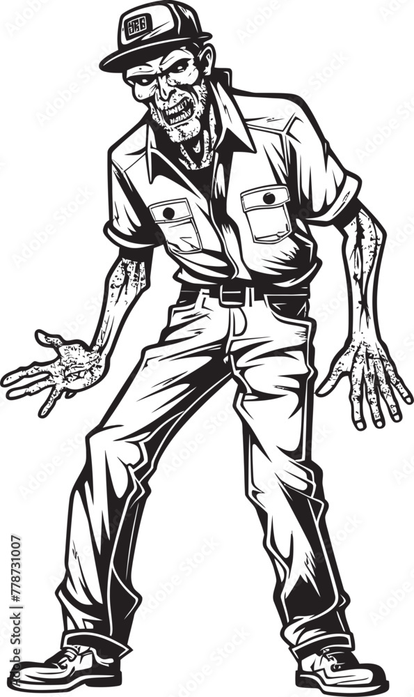Menacing Menswear Scary Zombie Vector Logo Cargo Carnage Cargo Pants Zombie Emblem Design Menacing Menswear Scary Zombie Vector Logo Cargo Carnage Cargo Pants Zombie Emblem Design