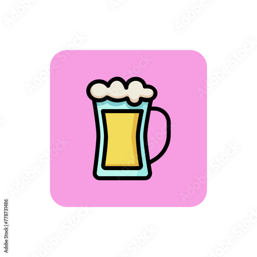 Icon of beer mug. Glass, stout, ale. Beer concept. Can be used for topics like beerhouse, pub, Octoberfest