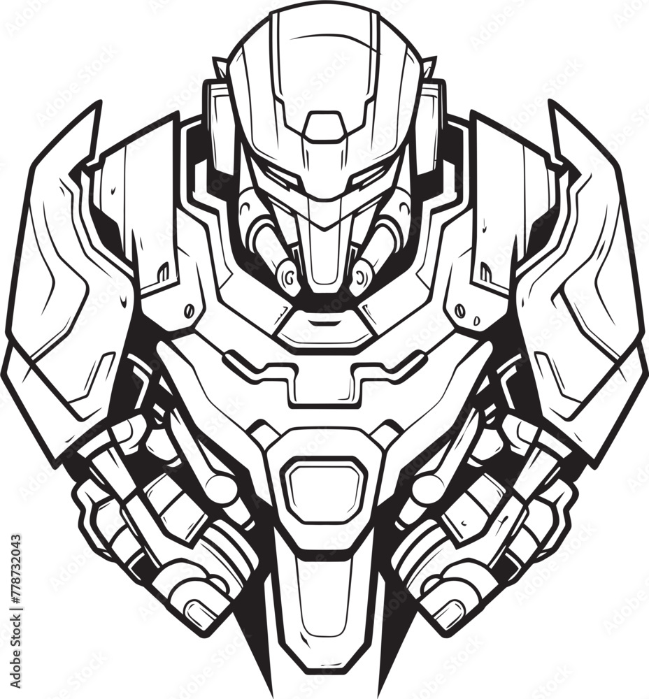 Cybernetic Guardian Vector Logo with Mech Warrior Mech Crusader Futuristic Macha Warrior Emblem Cybernetic Guardian Vector Logo with Mech Warrior Mech Crusader Futuristic Macha Warrior Emblem
