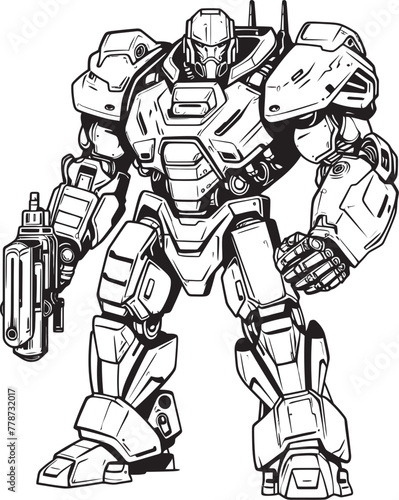 Wallpaper Mural Galactic Sentinel Futuristic Macha Warrior Vector Logo Techno Ronin Sci Fi Warrior Icon Torontodigital.ca