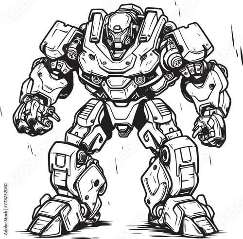 Wallpaper Mural Cybernetic Guardian Vector Logo with Sci Fi Warrior Mech Vanguard Mech Warrior Icon Design Torontodigital.ca