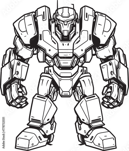 Mech Vanguard Mech Warrior Icon Design Galactic Sentinel Futuristic Macha Warrior Vector Logo