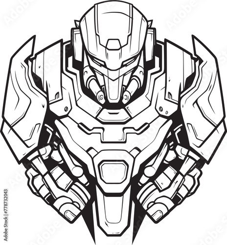 Wallpaper Mural Cybernetic Guardian Vector Logo with Mech Warrior Mech Crusader Futuristic Macha Warrior Emblem Torontodigital.ca