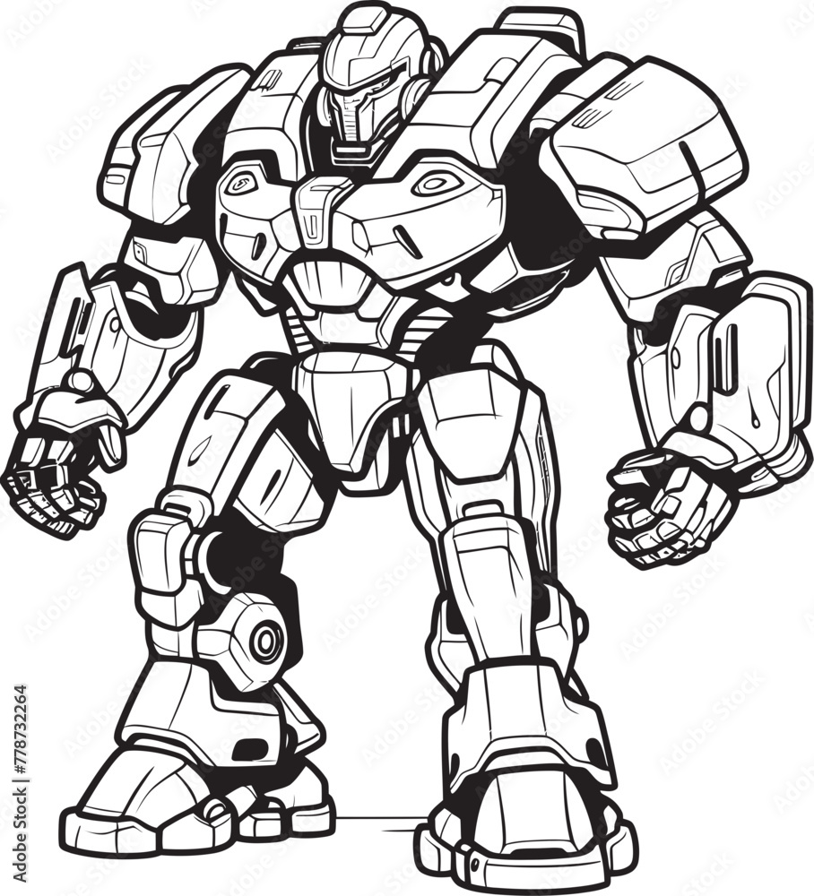 Mech Titan Futuristic Macha Warrior Emblem Techno Guardian Vector Logo with Sci Fi Warrior Mech Titan Futuristic Macha Warrior Emblem Techno Guardian Vector Logo with Sci Fi Warrior