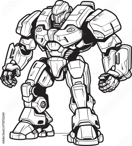 Wallpaper Mural Mech Titan Futuristic Macha Warrior Emblem Techno Guardian Vector Logo with Sci Fi Warrior Torontodigital.ca