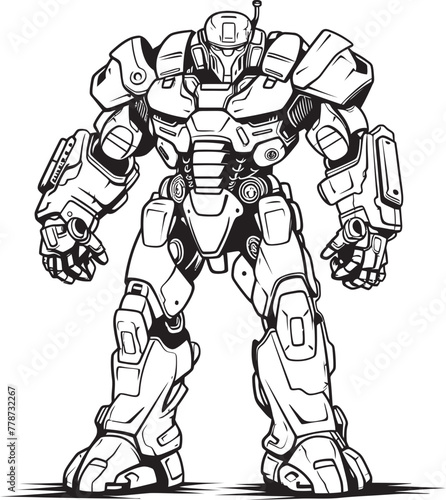 Wallpaper Mural Cybernetic Paladin Vector Logo with Macha Warrior Mech Titan Futuristic Macha Warrior Emblem Torontodigital.ca