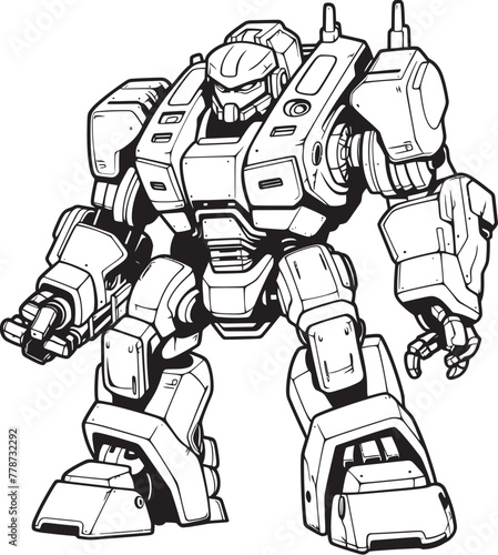 Cybernetic Avenger Futuristic Warrior Emblem Mech Enforcer Macha Warrior Vector Logo Design