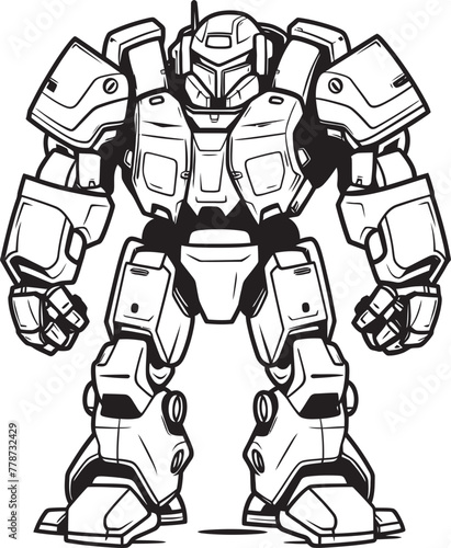 Mech Enforcer Vector Logo with Macha Warrior Techno Sentinel Sci Fi Macha Warrior Emblem