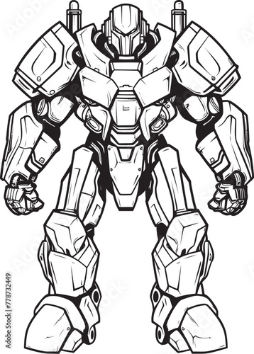 Wallpaper Mural Macha Warrior Chronicles Sci Fi Vector Logo Design Techno Ronin Revolt Mech Warrior Icon in Space Torontodigital.ca